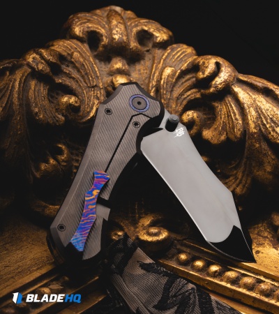 REMETTE Cathedral Frame Lock Knife DLC Ti/Timascus Clip (3.5" Mirror DLC S90V)